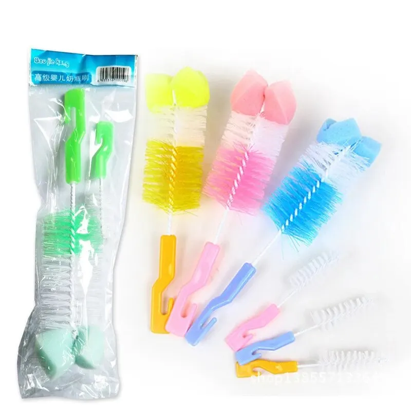 1PCS Competitive Price Small Bottle Cleaning Brush Baby Pacifier Brush Nylon Glass Bottle Brush Two-piece Milk Bottle Set