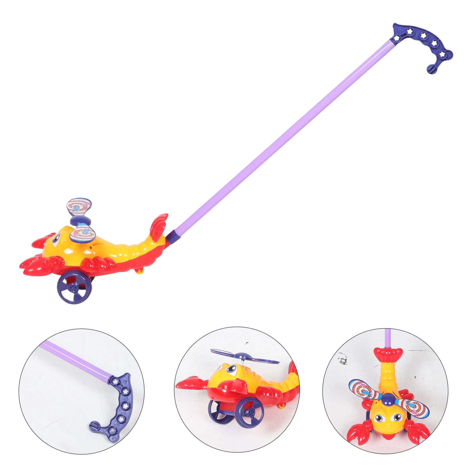 Criança andando brinquedo do bebê desenvolvimento push pull lagosta carrinho  dos desenhos animados vara longa novidade equilíbrio para meninos meninas /  Brinquedos para crianças e bebês, image size:1600x1600