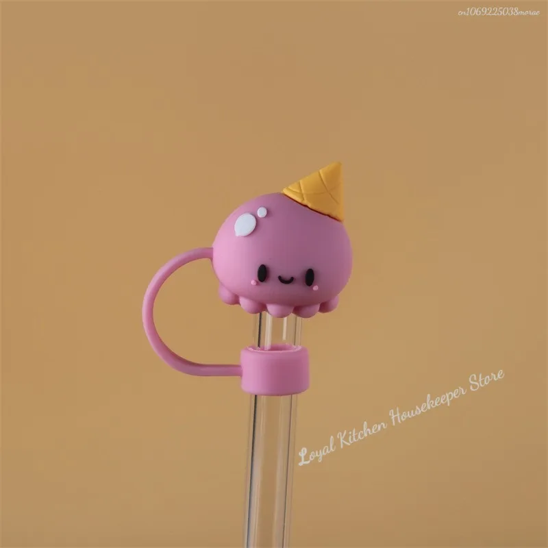 1PC Silicone Sealing Straw Plug Reusable Drinking Dust Cap Cartoon Plugs Tips Cover Suit Kitchen Cup DIY Accessories
