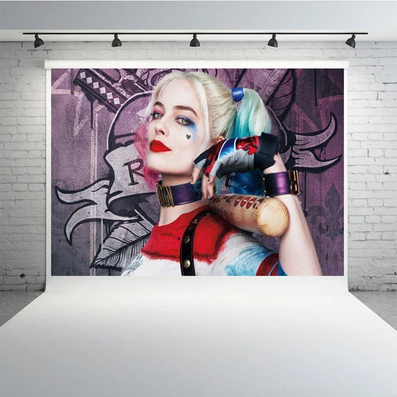 DC Anime Figure Suicide Squad Harley Quinn DC villains Background Cloth Home Decoration Party Supplies Fans Birthday Gifts