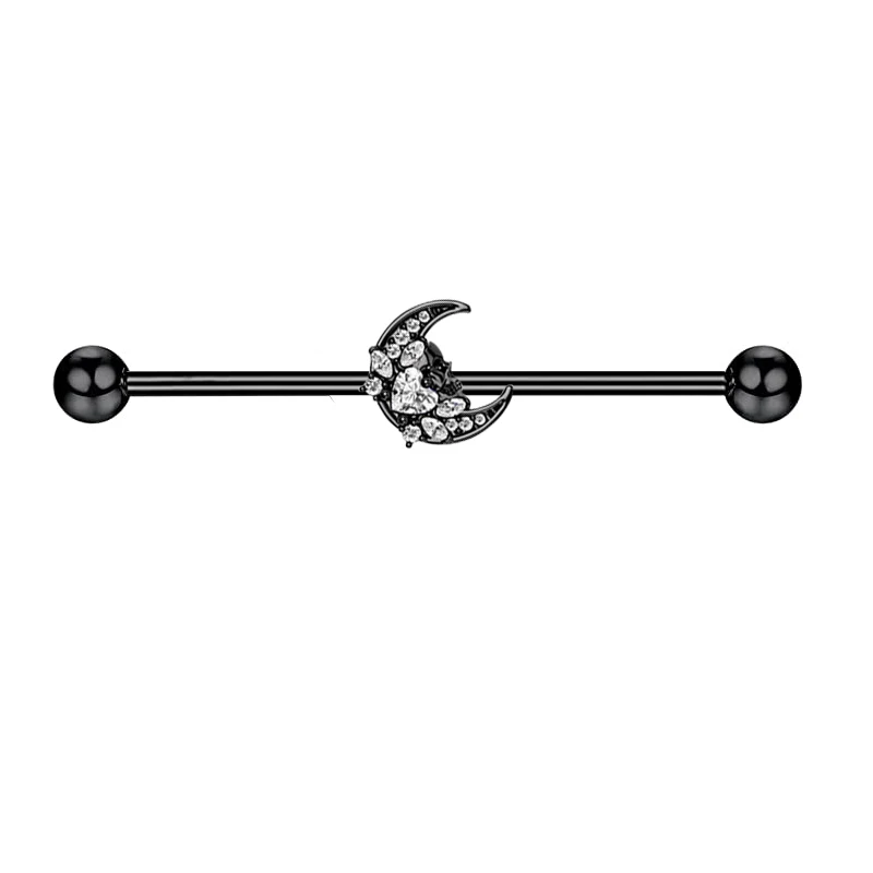 

Wholesales Black Stainless Steel Bridge Industrial Piercing Earrings Barbell Bar Scaffold Ear Cartilage Helix Body Jewelry mix 3