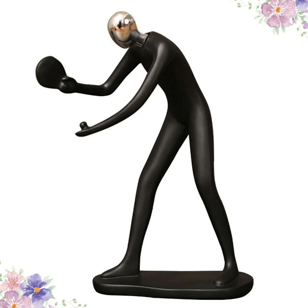 

1Pcs Resin -Pong Player Statue Handcrafted Sculpture for Office Home Decorative Display Resin Figure Figure Statue