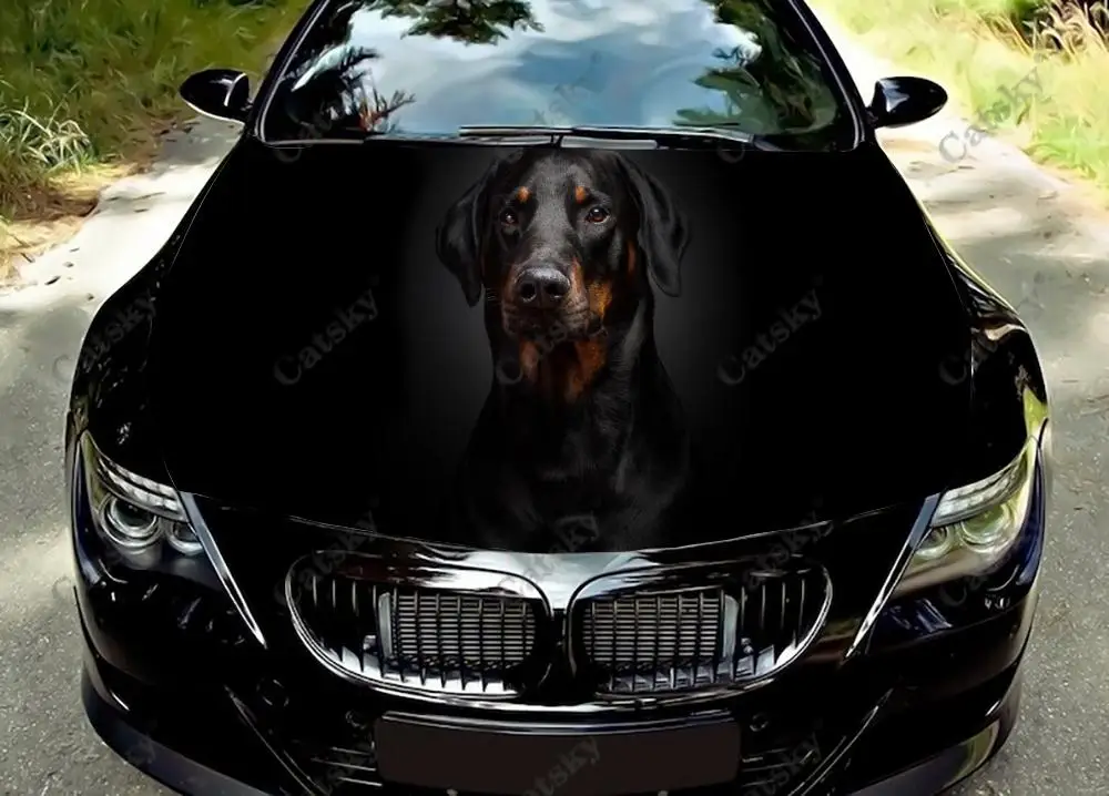 Doberman Pinscher Car Hood Decals Self Adhesive Paint Stickers Car SUV Wraps Truck Graphics Car Hood Vinyl Decals