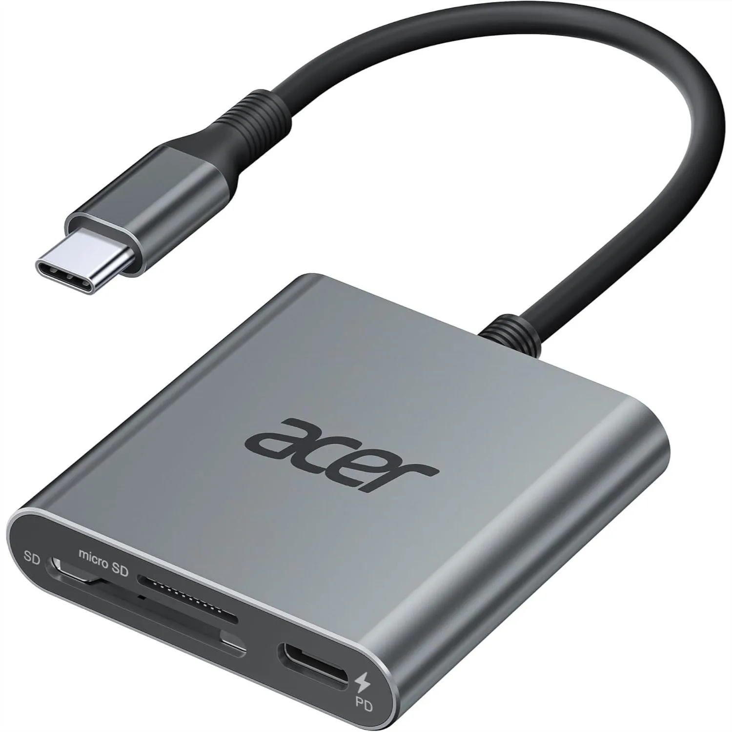 

SD 4.0 Card Reader, UHS-II Micro SD Reader USB C, Dual Slot Type C Memory Card Adapter with 100W PD Port for iPhone MacBook