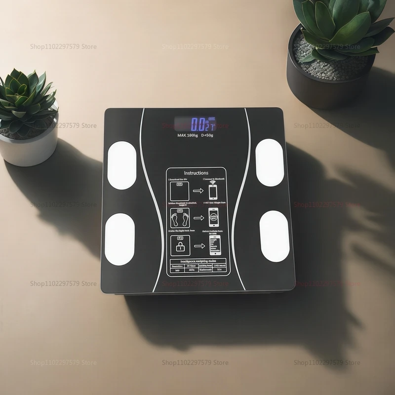 مقياس الدهون في الجسم الذكي مع مزامنة التطبيق، مقياس الحمام الرقمي المزود بتقنية البلوتوث، جهاز تعقب اللياقة البدنية، محلل تكوين الجسم للحياة الصحية