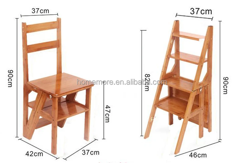 home multi-functional folding ladder stool creative stair stool indoor four-step solid wood climbing ladder chairs