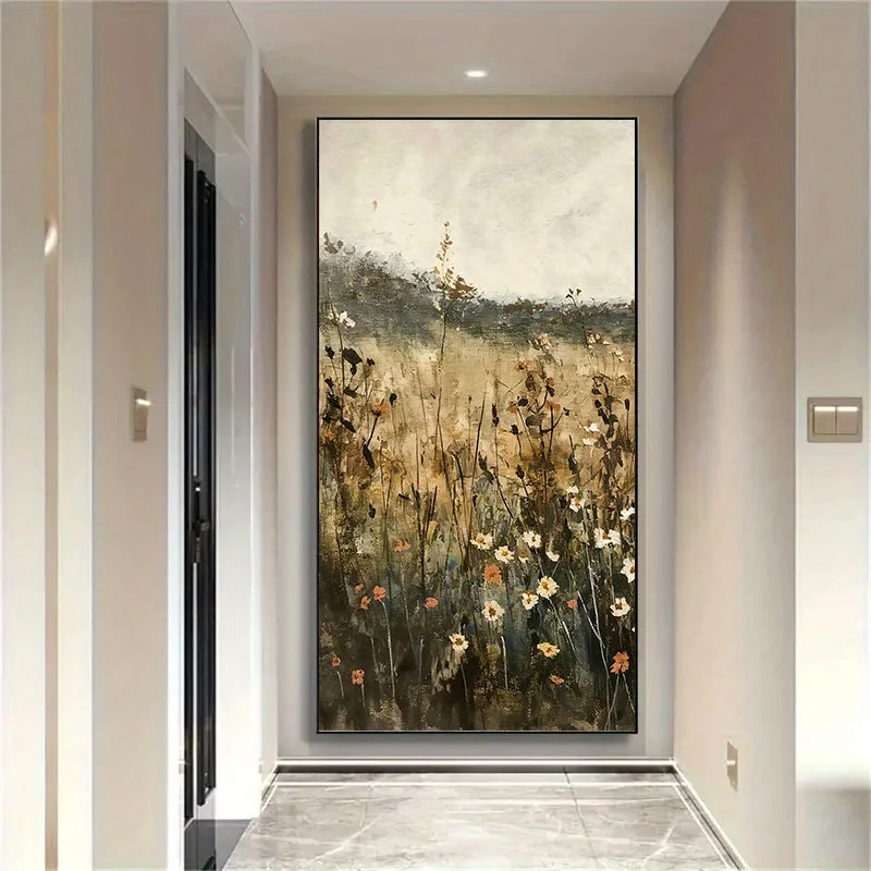 

1pc Large Unframed Wildflower Canvas Print Art, Pastel Botanical Decor for Living Room, Bedroom, Hallway Home Decor Wall Art