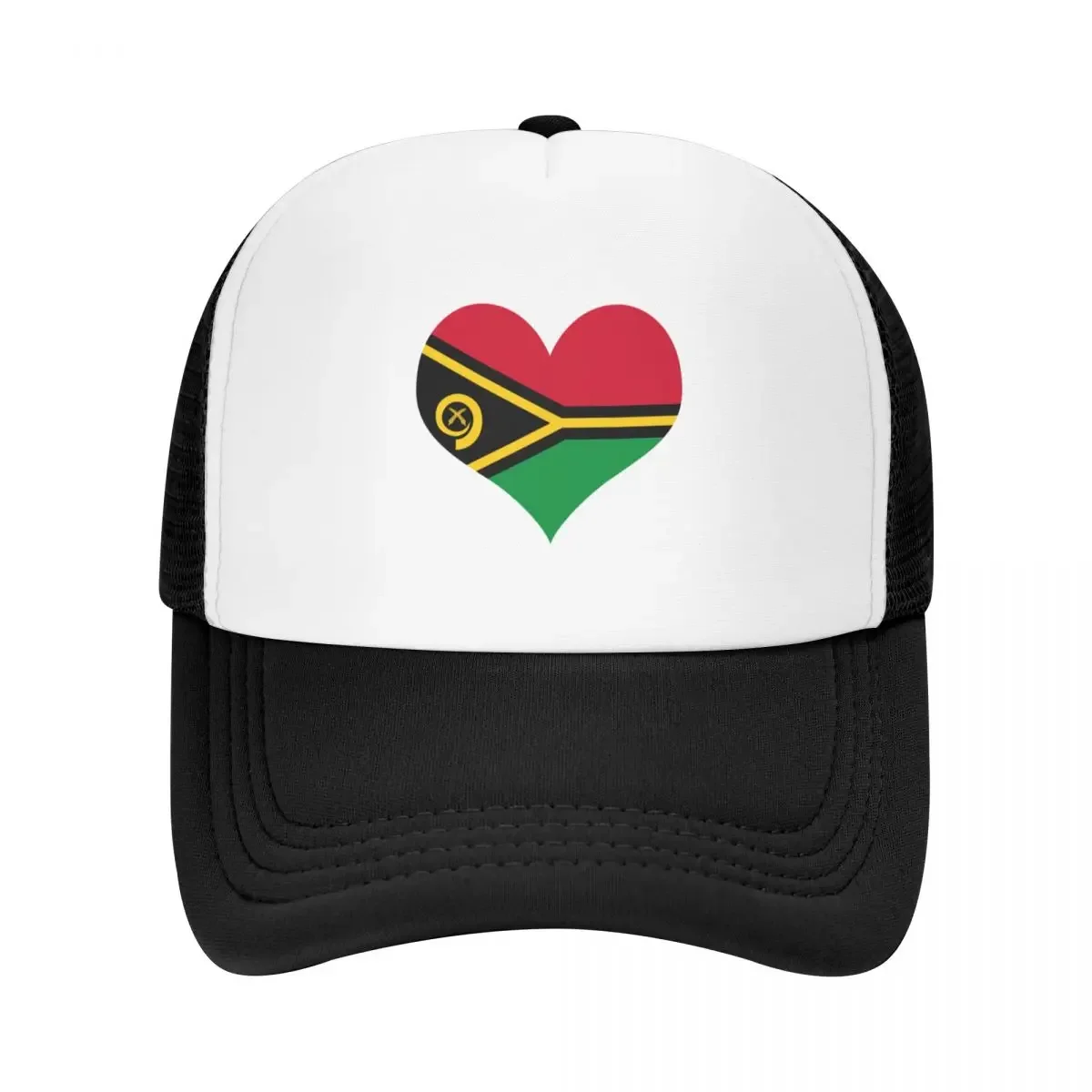 Vanuatu Flag Heart Baseball Cap summer hat Golf Hat Man Big Size Hat Wild Ball Trucker Hats For Men Women's