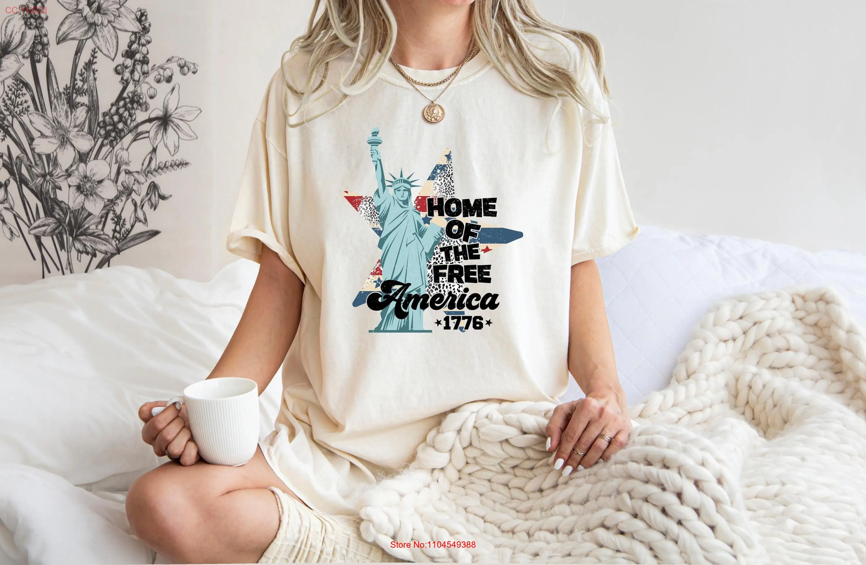 

4th of July T Shirt Home The Free America 1776 Fourth Freedom Independence Day Patriotic long or short sleeves