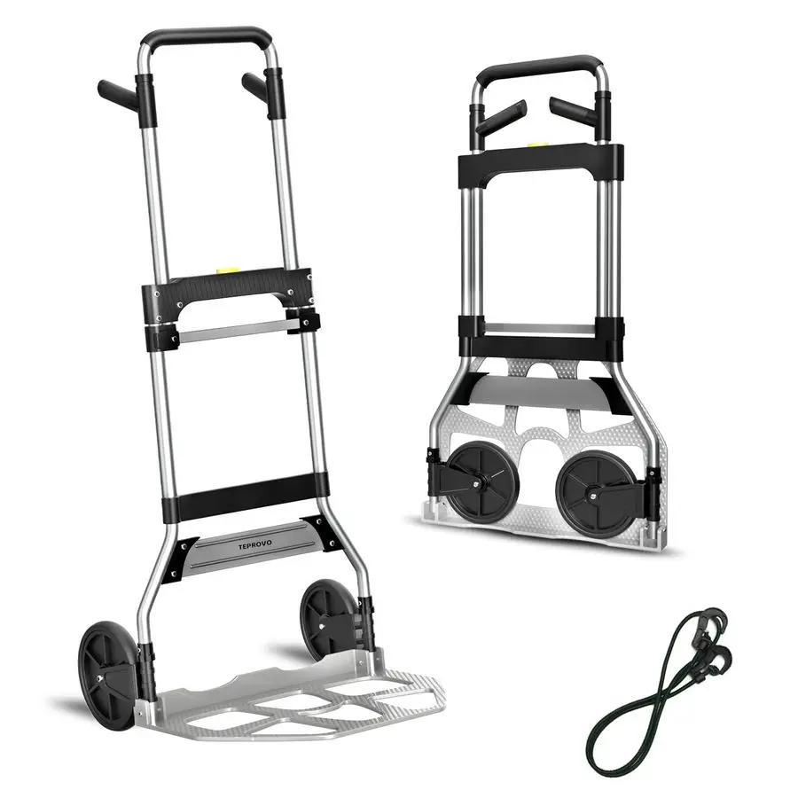 

Hand Truck Dolly Cart,340LB Capacity Portable Aluminum Dolly Cart with Telescoping Handle and 7 Inch Rubber Wheels for Moving,Sh