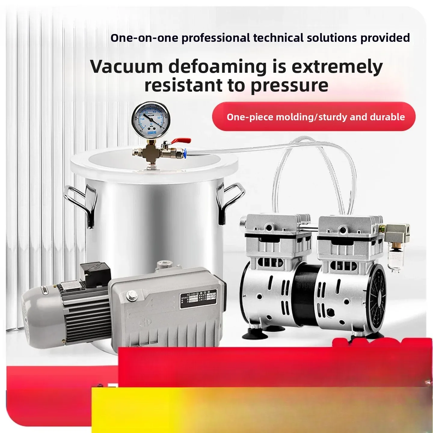 Stainless Steel Vacuum Degassing Chamber, Silicone Resin Defoamer Machine with Vacuum Pump for Mold Casting