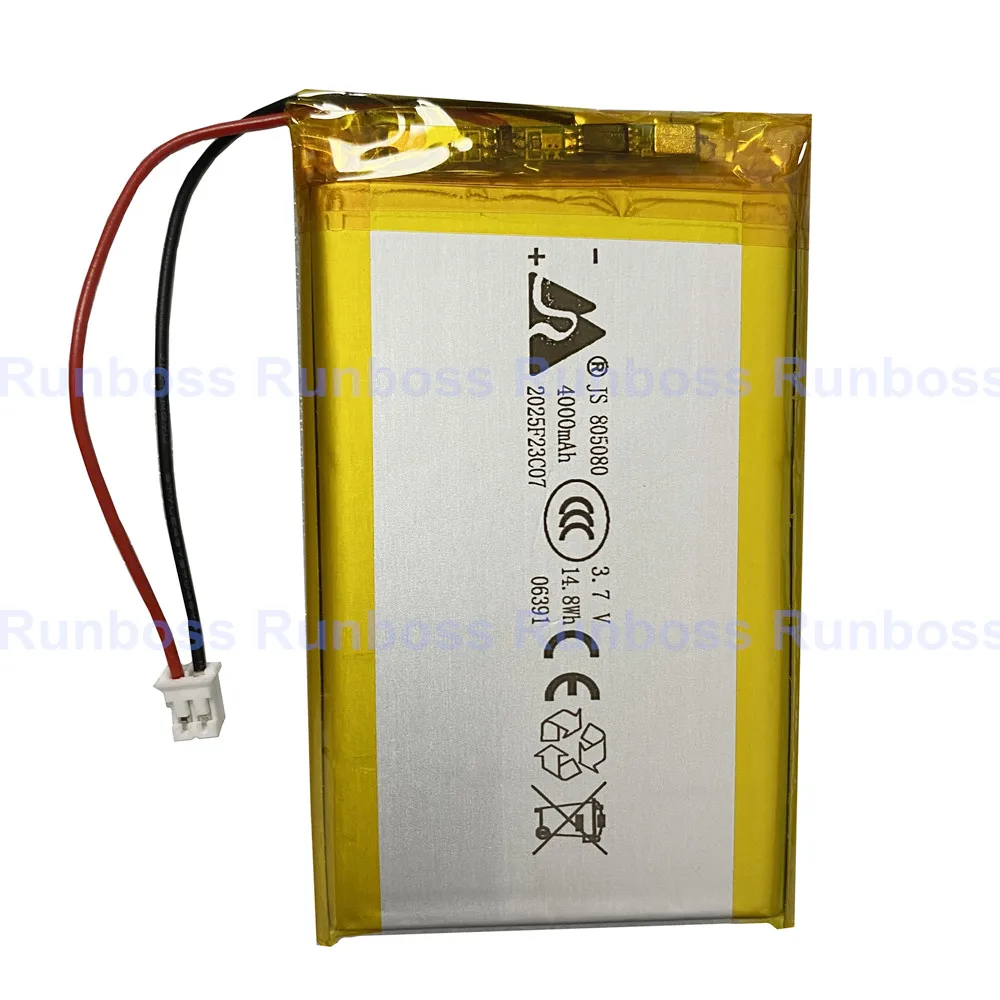 

805080 3.7V 4000mAh JST 2.0mm 2P Plug Li-Polymer Rechargeable Battery For Power Bank PSP Laptop Notebook PAD Protable Tablet PC