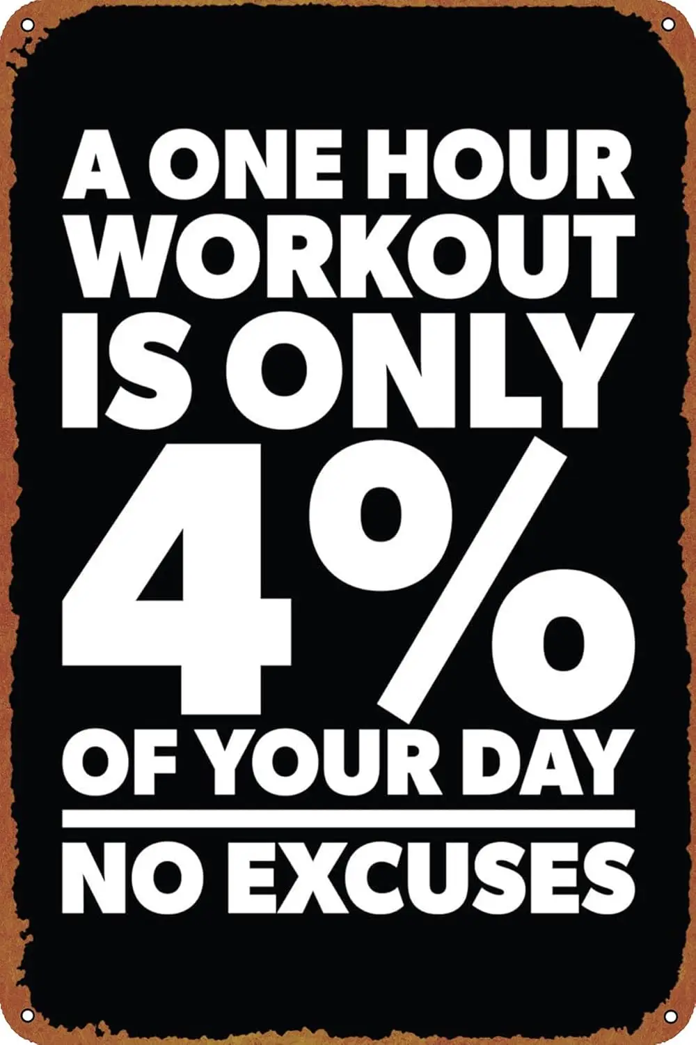 One Hour Workout Metal Tin Sign 8 x 12 in Gym Motivation Vintage Poster Man Cave Decorative