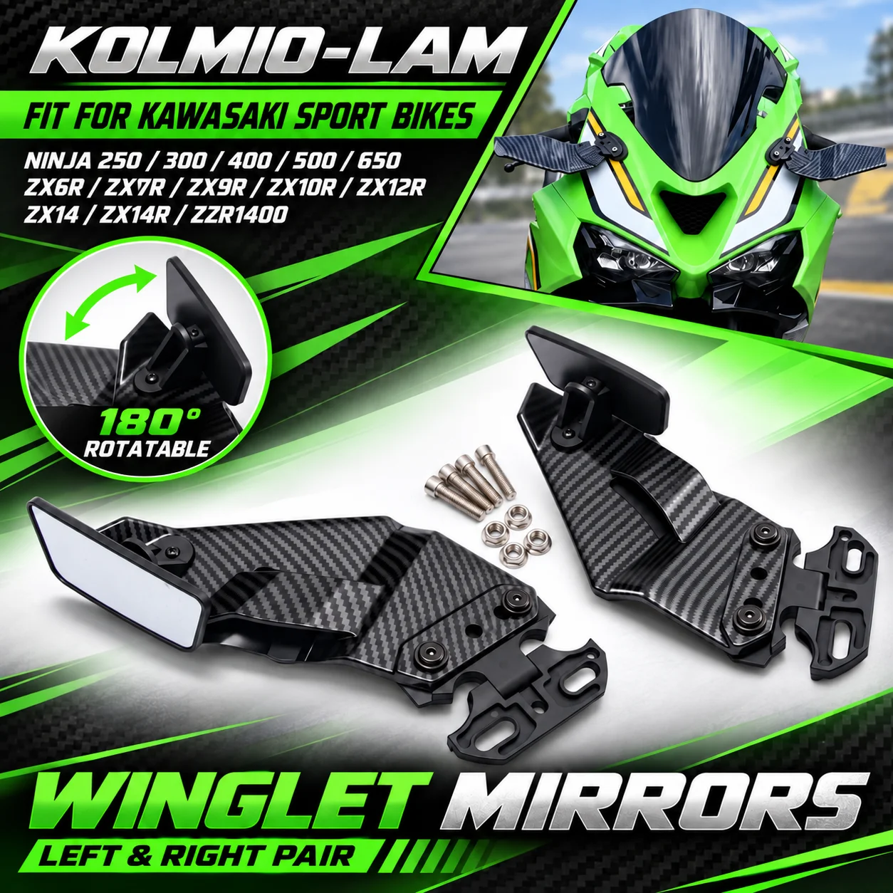 Ninja 300 Winglet Spoiler for Motorcycle -AliExpress