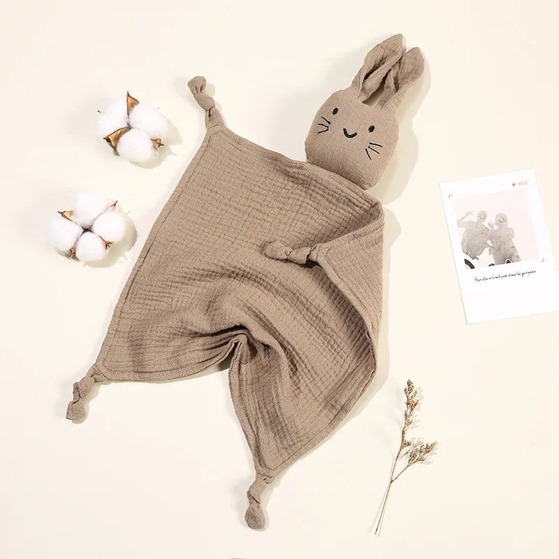 Baby Cotton Muslin Comforter Blanket Soft Newborn Sleeping Dolls Cute Cat Kids Sleep Toy Soothe Appease Towel Bibs Saliva Towel