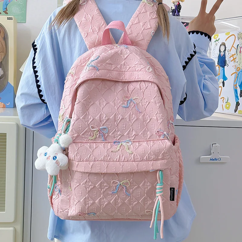 Girl School Bag Backpack Back Pack For Teenager Women Children Female Pink Schoolbag Primary High Bagpack Class Teens Child Kids