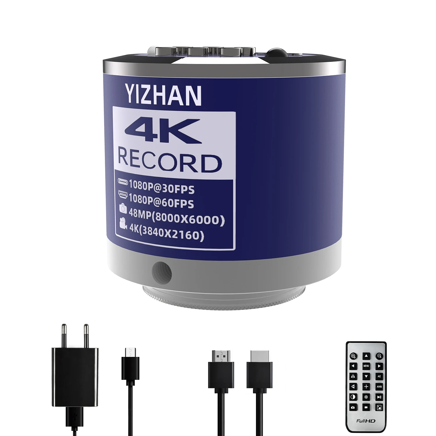 YIZHAN Digital Microscope With HDMI USB-C 0-150X Lens Mount 4K 48MP 60MP 13MP Industrial Microscope Camera For Soldering/Dentist