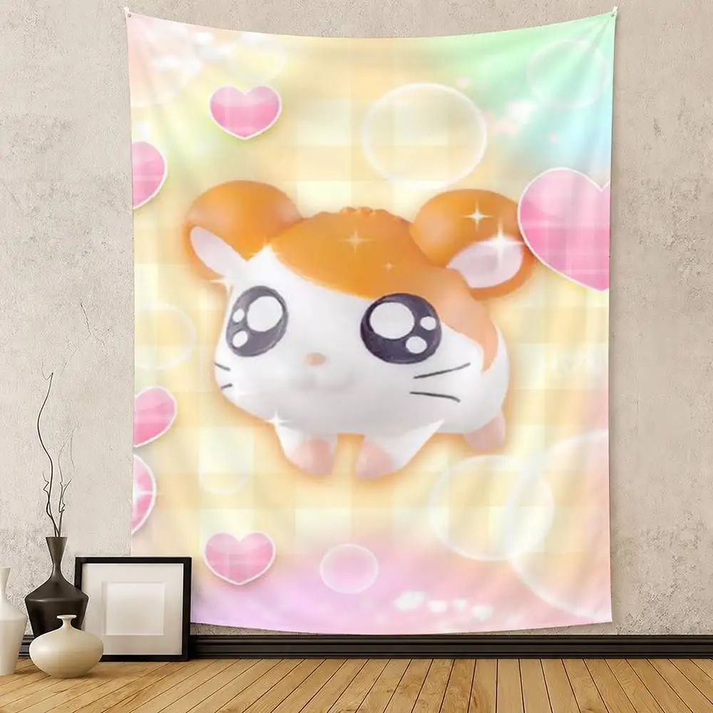 CUTE H-Hamtaro Kawaii World Various Flag Digital Printing Banner for Garage Wall Out Door Decoration