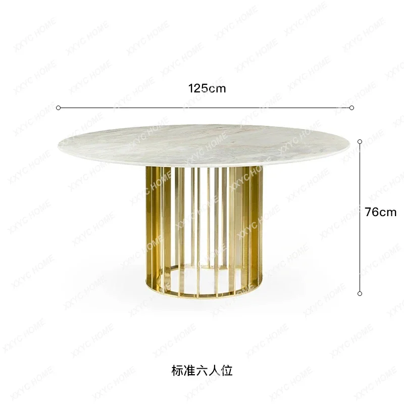A  Modern light luxury round marble dining table