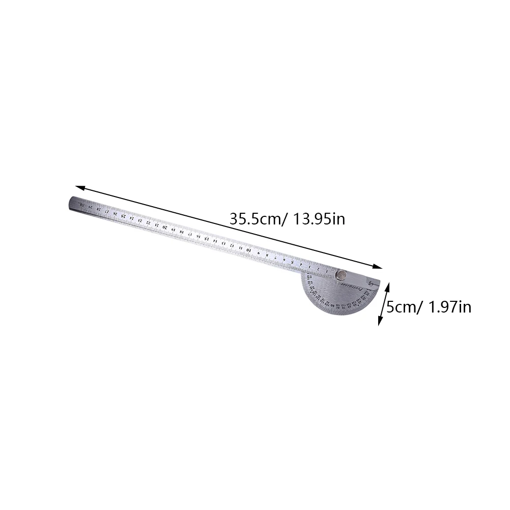 

Adjustable Stainless Steel Protractor Measuring Ruler Rotary Swing Arm Goniometer Tool Sharp Accurate Scale Industrial Use