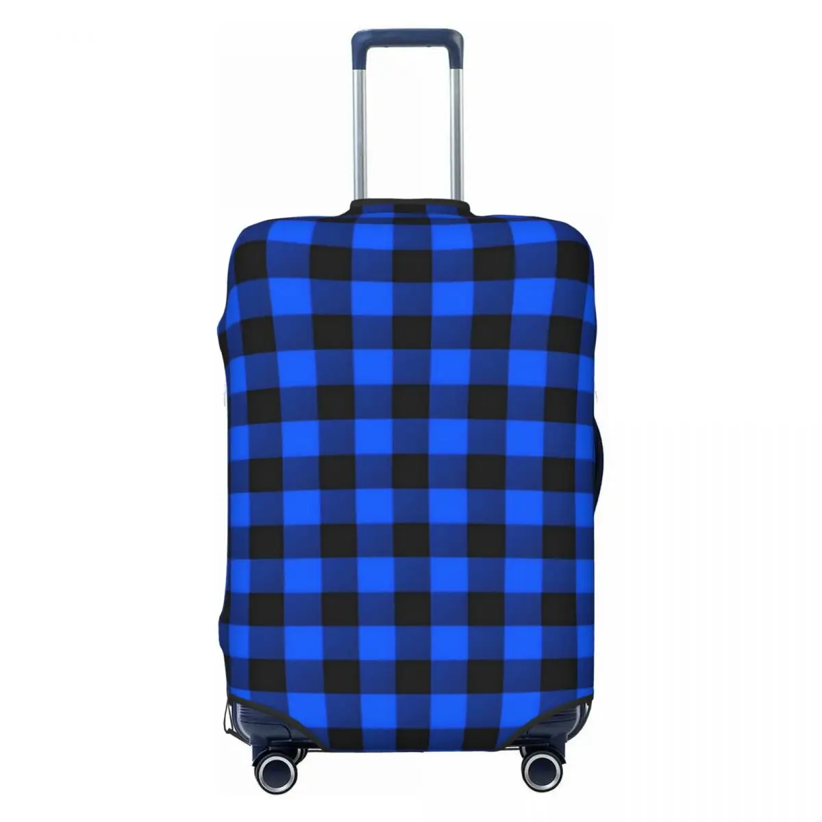 Blue Plaid Suitcase Cover Retro Checkerboard Practical Business Protection Luggage Case Holiday