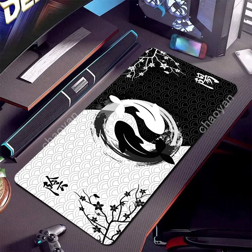 

Yin-Yang Koi flower mouse pad is an anti-slip rubber suitable for both gamers and families Mouse Pad