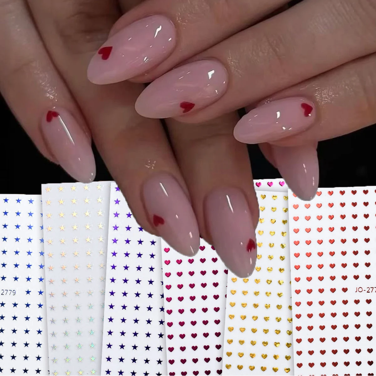 3d Nail art Stickers Little Loves Hearts Stars Shapes Nail Decals For Nail Decorations Manicures Beauty