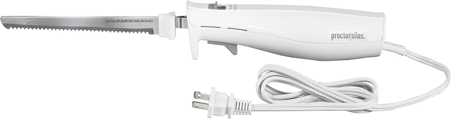 

Easy Slice Electric Knife for Meat Slicing, Poultry, Bread, Crafting Foam and More, Lightweight with Contoured Grip, White