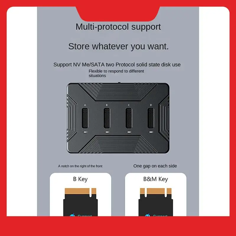 Blueendless 4 Bay M2 SSD Box Type C USB3.2 10 Гбит/с M.2 NVME SATA Ngff Корпус SSD из алюминиевого сплава с двумя протоколами