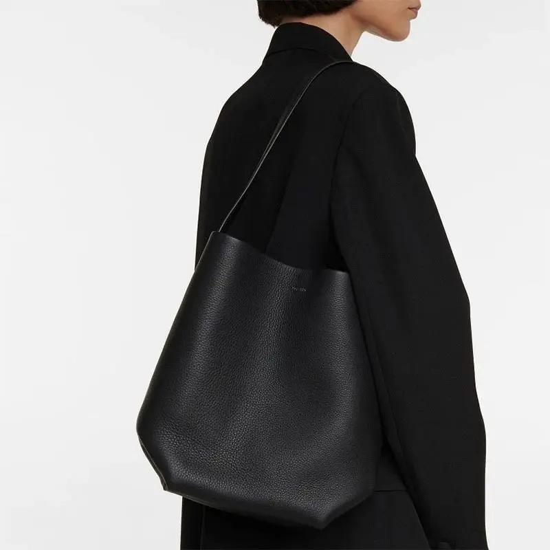 Bolsos de marca de lujo para mujer, bolso de mano de cuero genuino de gran capacidad, bolso de cubo de piel de vaca con capa frontal, bolsos de