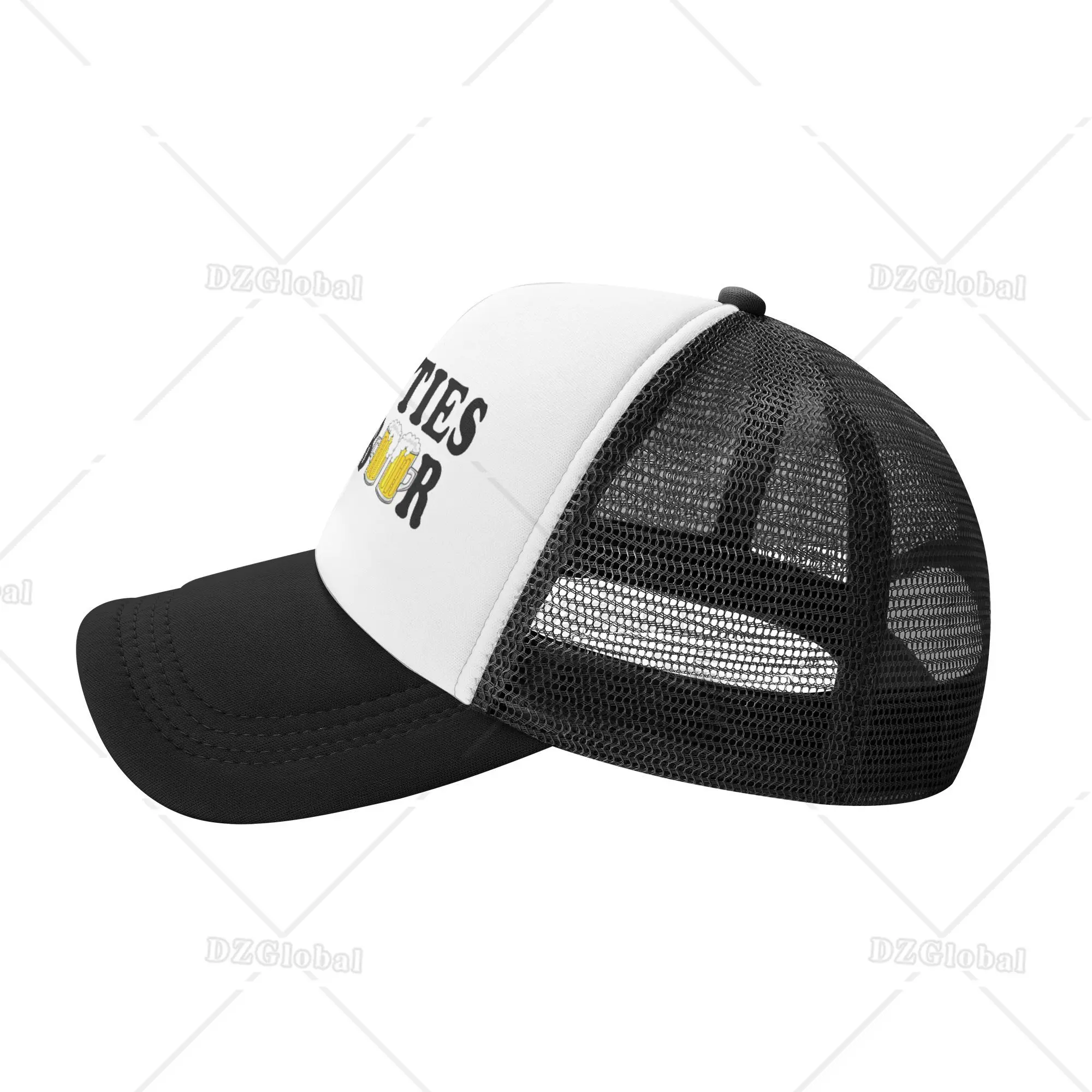 Funny Trucker Hat I Love Titties and Beer Adjustable Mesh Baseball Cap for Men Women Breathable Adjustable Snapback Cap