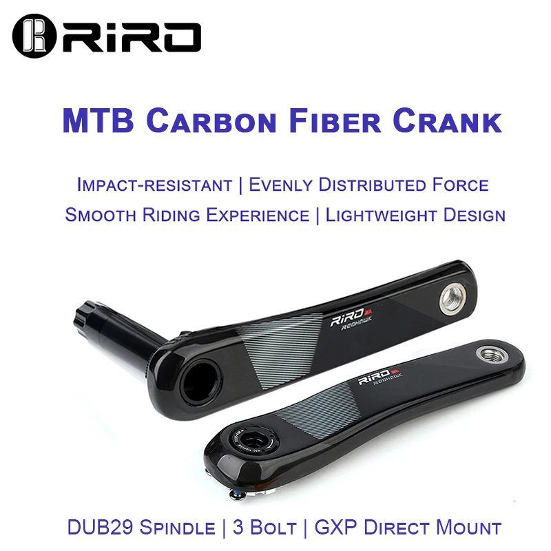 

Карбоновый шатун RIRO Red Hawk MTB | 170 мм | DUB29 | 3 болта для прямого крепления 32~38T | Крэнк 425G | Корона 70G | BB 85G | 10~12S