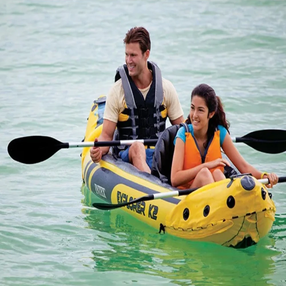 مزدوج كاياكر انتكس 68307 زورق قابل للنفخ تجمع قارب الاعتداء المزدوج تجمع كاياكر مع مقعد قارب صيد في الهواء الطلق