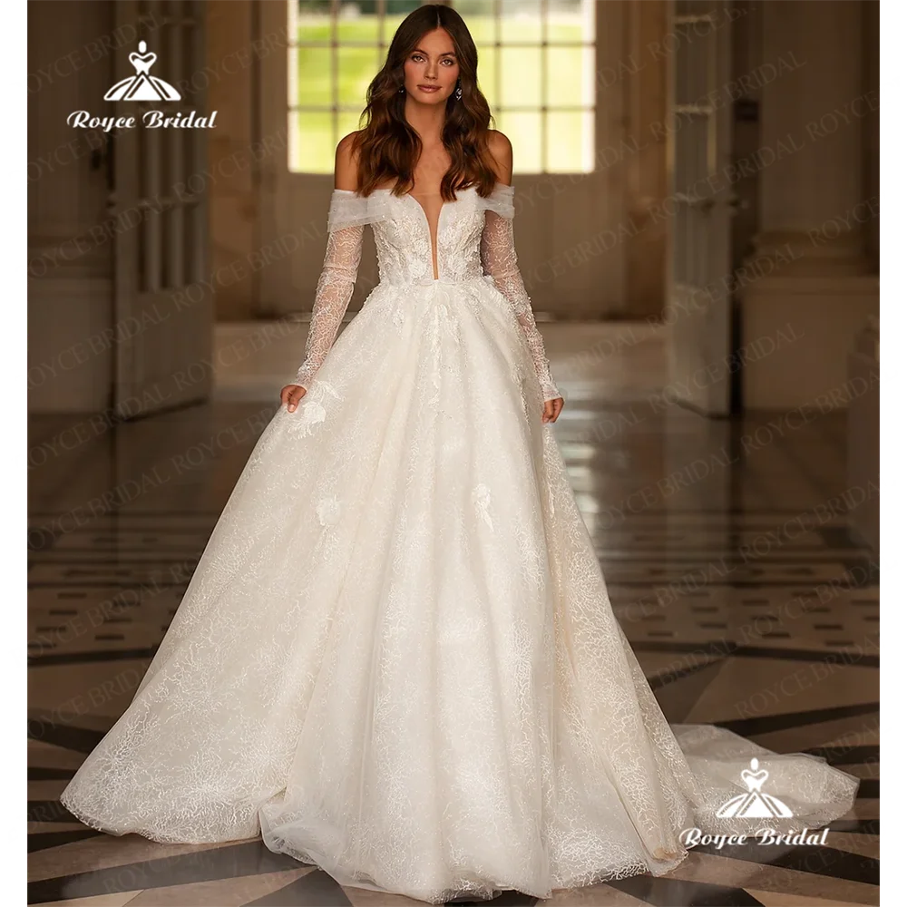 

Roycebridal Sweetheart A Line Wedding Dress 2025 Tulle Court Train Wedding Gown Customizedفساتين طويلةvestidos de fiestavestidos