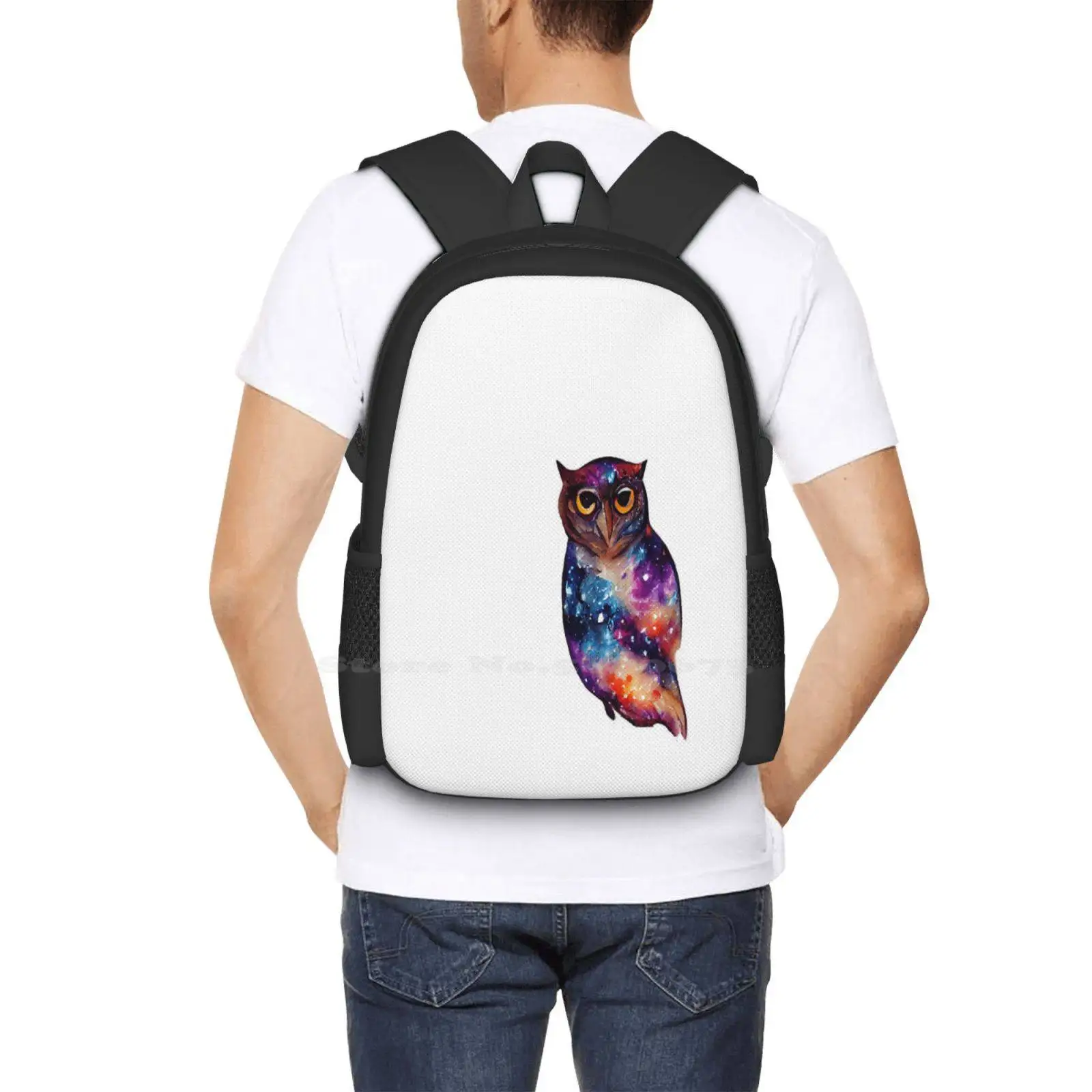 Galaxy Owl Watercolor Backpack For Student School Laptop Travel Bag Galaxy Animal Space Art Galaxy Art Space Animal Abstract