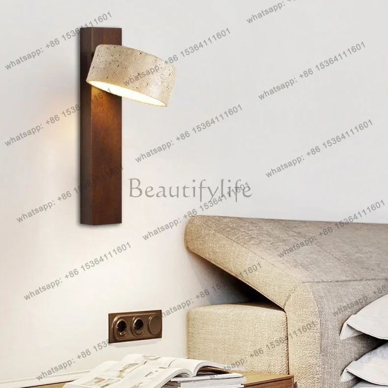 LJY Huangdong Shibi Rotatable Solid Wood Bedhead with Pull Switch Japanese Wabi Sabi Wind