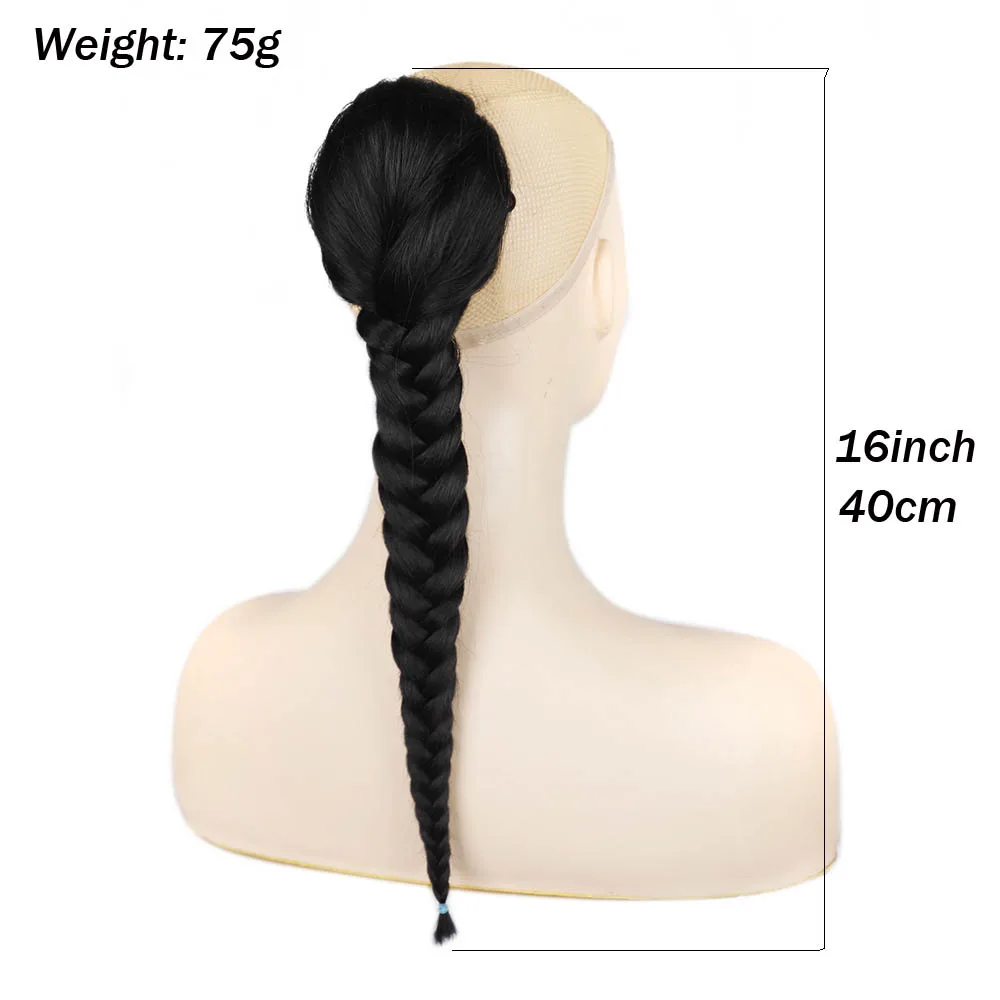 Long Braided Ponytail Drawstring DIY Ponytails Straight Clip-In Hair Extension Synthetic Fake Hairpieces For Daily Or Costume