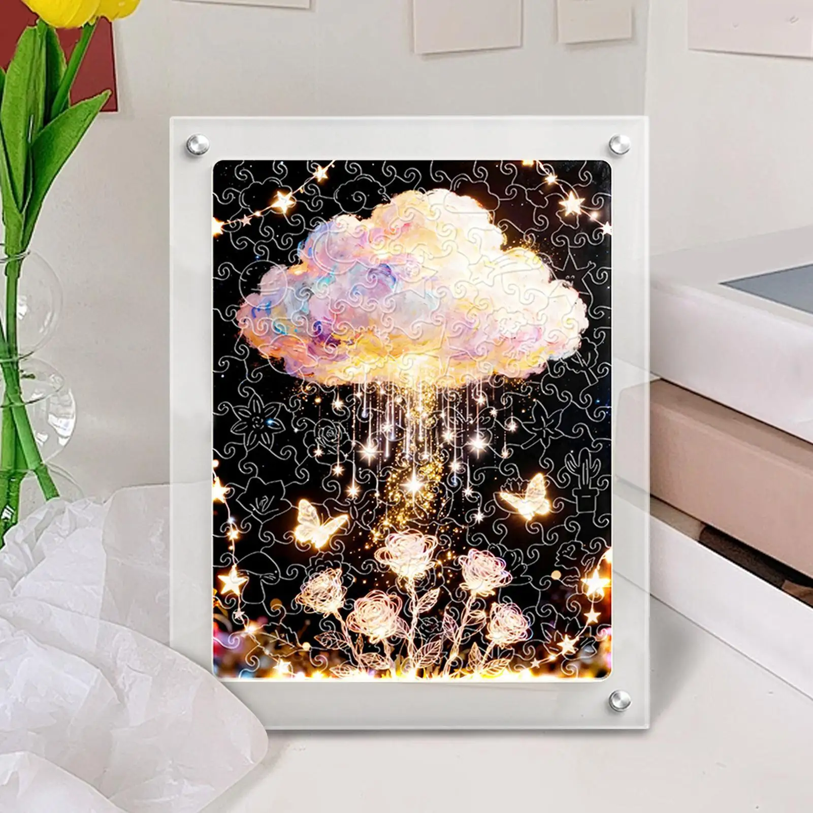 

Puzzle Games Acrylic Cloud Craft Home Decor Travel Game For Preschool Kids Boys Girls Christmas Birthday Holiday Plane Travel