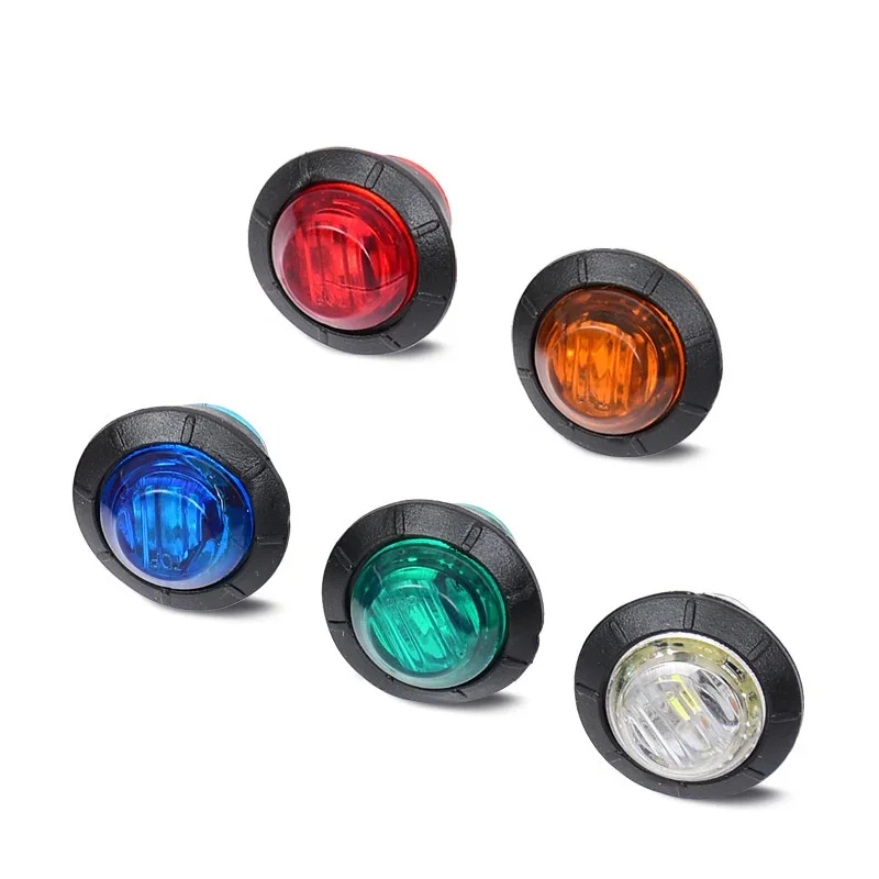 10 قطعة مؤشرات LED 12 فولت/24 فولت مقطورة مستديرة الجانب ماركر ضوء أصفر أبيض أحمر لشاحنة أضواء التخليص شاحنة بدوره مصابيح إشارة