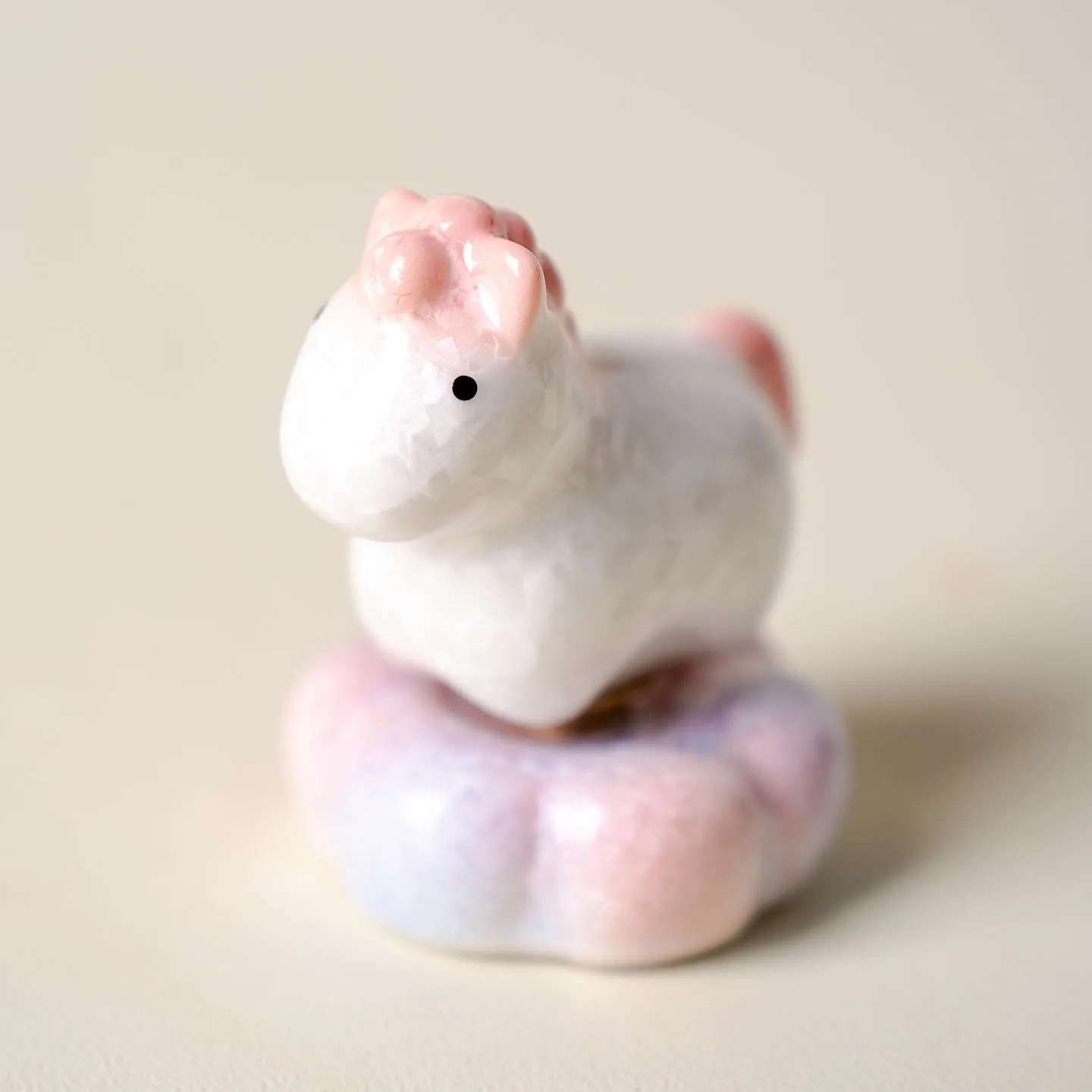 Purple Crystal Glaze Kiln Change Spinning Horse Tea Pet Desktop Decor Handmade Ceramic Funny Cute Unique Home Entrance  Gift