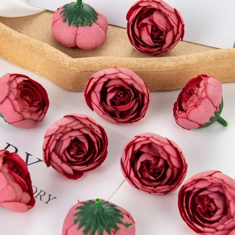 10 Stück Künstliche Blumen aus Seide, Teegarten-Rosen, Großhandel, Scrapbook, Heimdekoration, Girlande, Hochzeitsstrauß, DIY-Geschenk, Süßigkeitenbox – Detail 10
