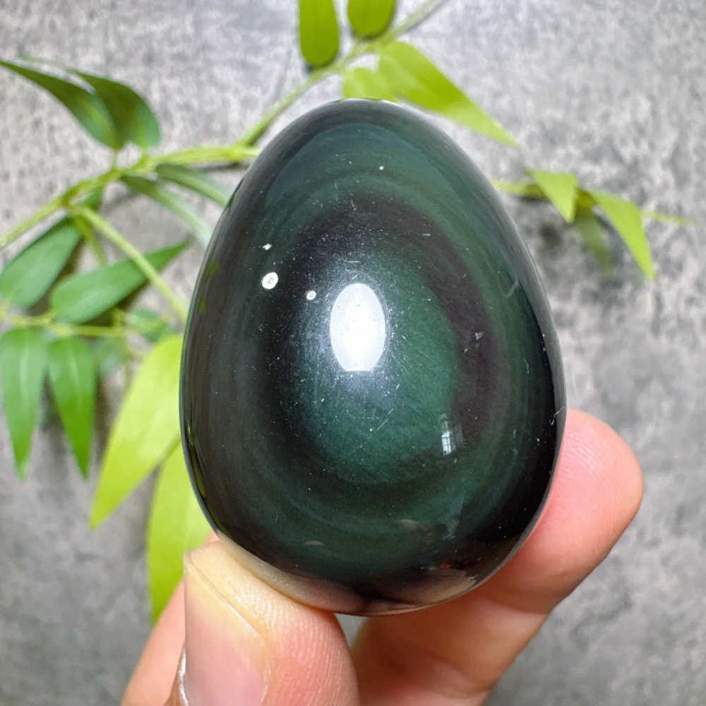 Natural Rainbow Hand Carved Obsidian Yoni Egg Women's Emotional Intelligence Development Mindfulness Meditation Yoga Tool