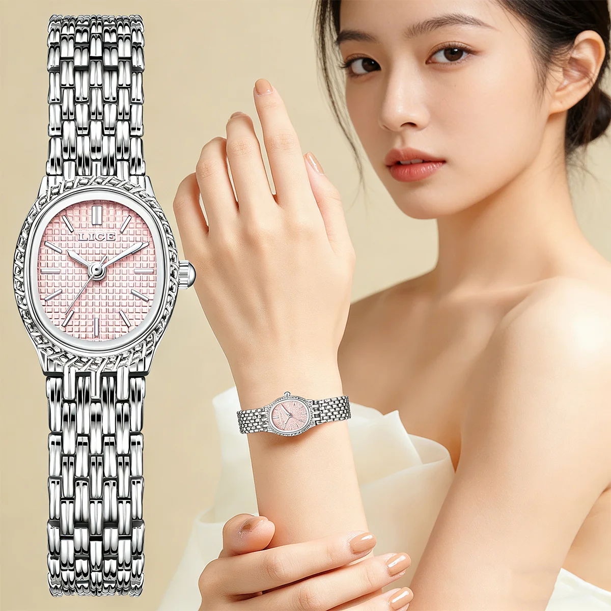 

Новые роскошные часы LIGE для женщин, креативные стальные водонепроницаемые женские часы, модные элегантные женские часы с браслетом, кварцевые часы.