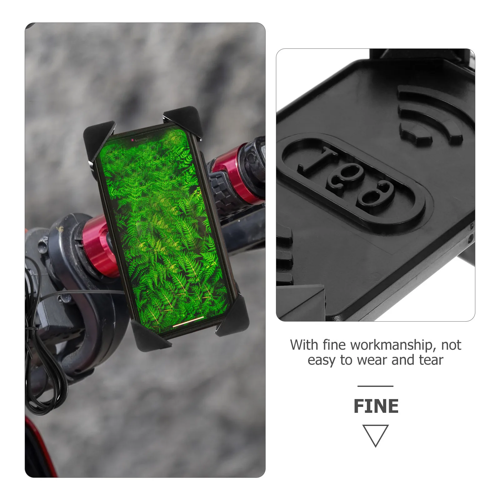 

Motorbike Phone Charging Bracket Sturdy Adjustable Motorcycle Mobile Phone Holder Rearview Mirror Fixed Navigation Bracket