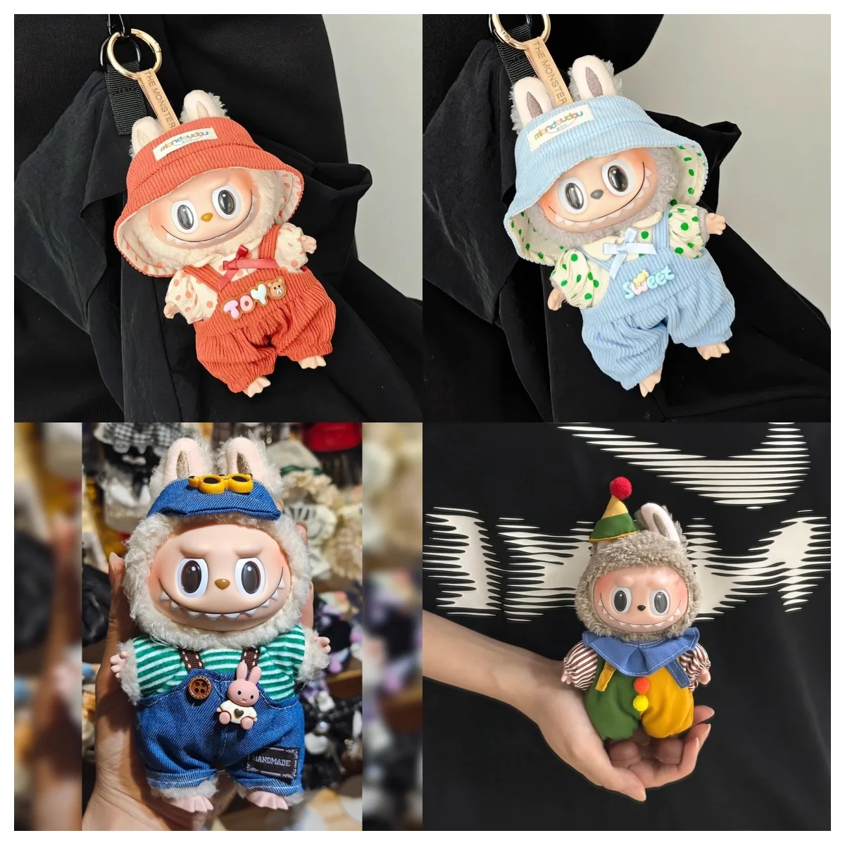 

Для Labubu 17 см плюшевая кукла, одежда, аксессуары для Кореи, Kpop Exo Labubu Idol, юбка на ремне, обувь, одежда, подарок на Хэллоуин