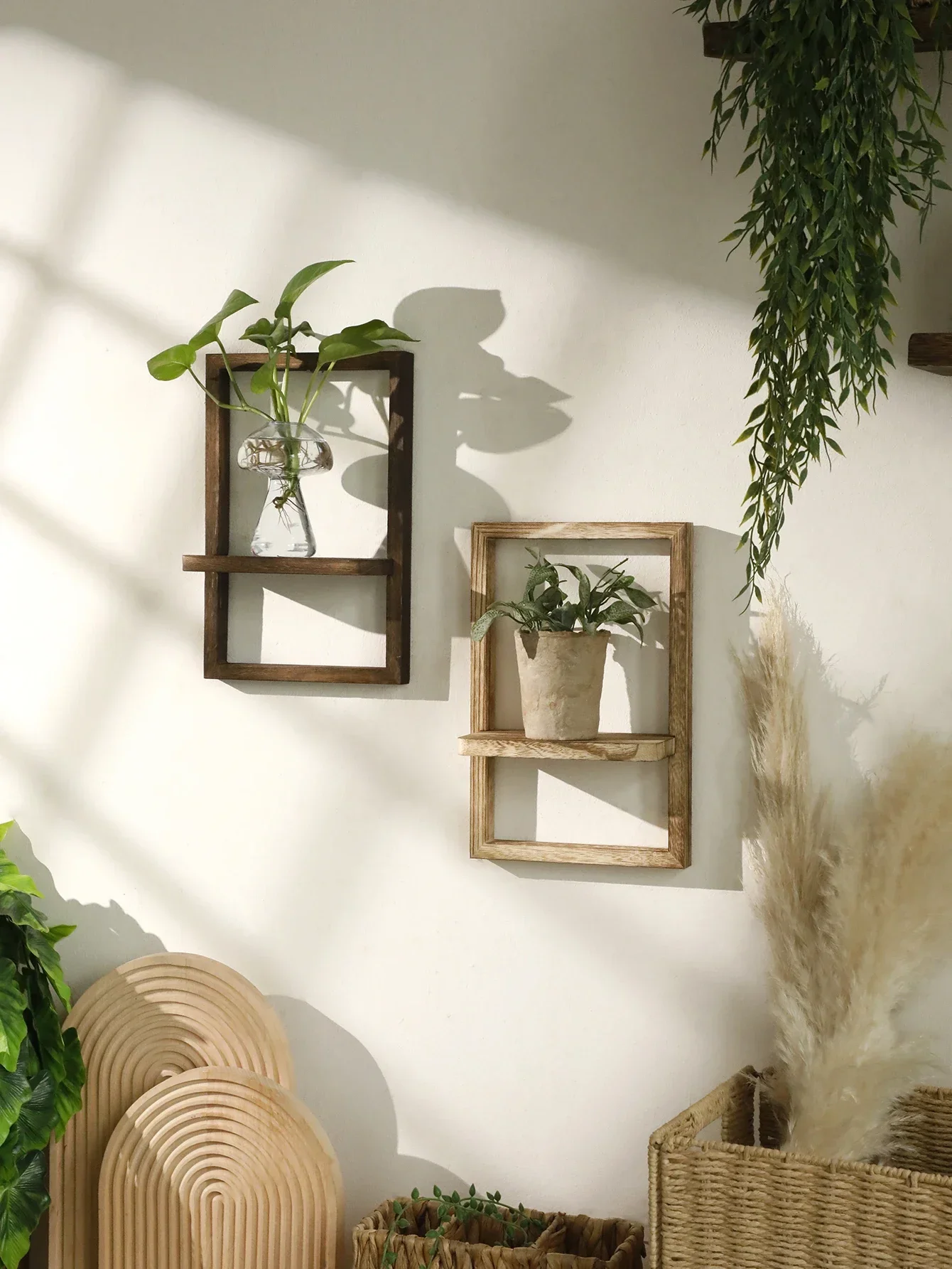 

Wooden Display Shelf Floating Shelves Rustic Wood Shelves Wall Storage for Kitchen Bedroom Over Toilet Small Wall Mounted Gifts