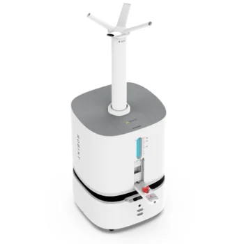 Air Atomizing Warehouse Intelligent Autonomous Smart Robot. Commercial Disinfection Spray Disinfect Robot