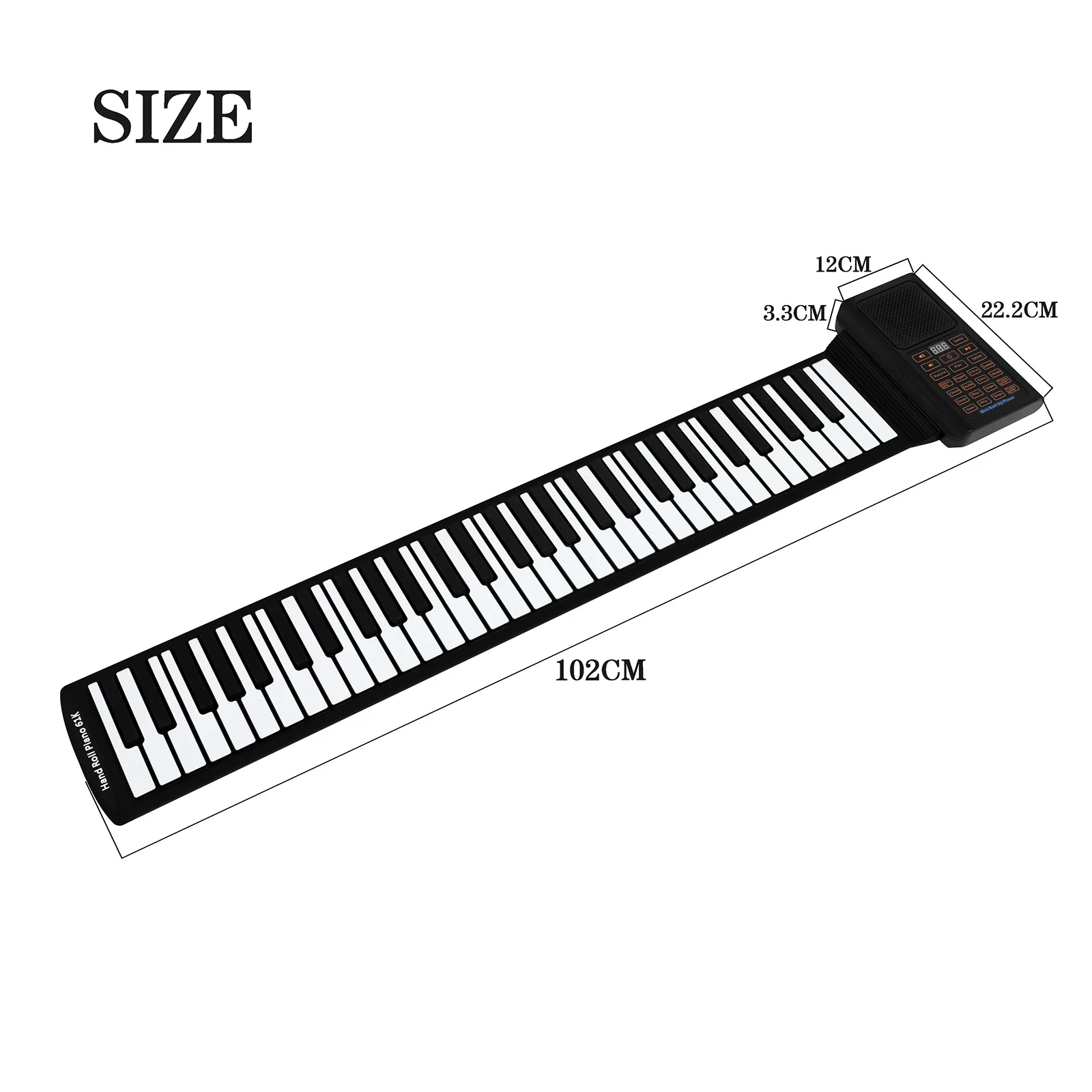 Portable 61-Key Folding ABS+Silicone Hand Roll Piano Electronic Organ Beginner Practice Accordion Diatonic Conformation