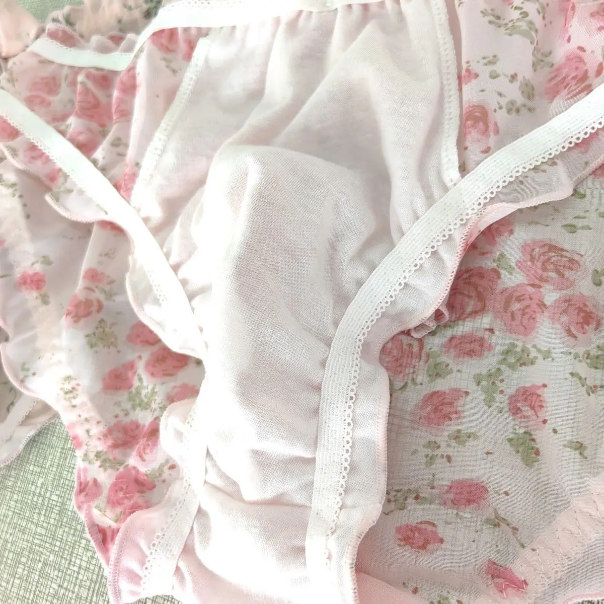 لطيف سيسي رجل الوردي الأزهار تكدرت القوس الانتفاخ سراويل عبر خلع الملابس مرونة الخصر Kawayi ملخصات مريحة Harajuku BF هدية