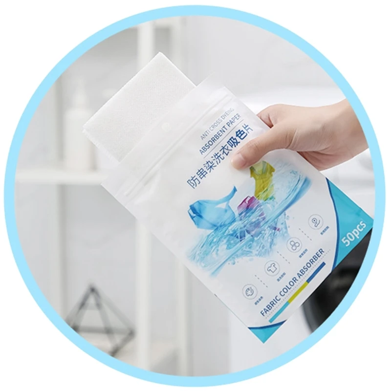 50PCS Laundry Tablets Laundry Paper Anti Dye Transfer Pads Protect Clothes Colors Anti-String Mixing Color Absorption M68E
